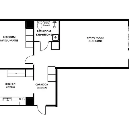 Kaksio Laehellae Keskustaa