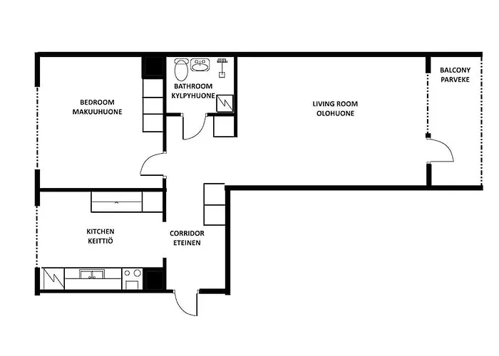 Kaksio Laehellae Keskustaa